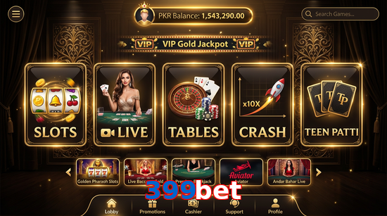 Main screen of 399Bet casino page for PK players